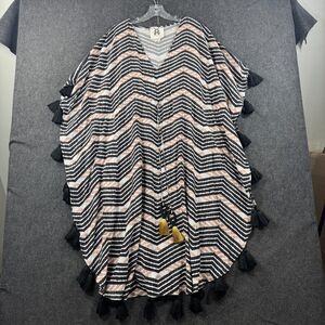 Figue Amrita Kaftan Women's Medium Large Multicolor Chevron Tie-Dye Midi Tassel